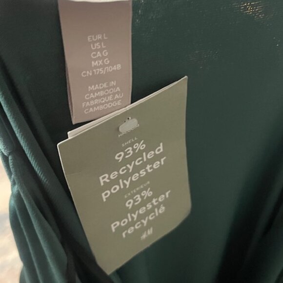 H&M Green Ruched Midi Dress, Size XL | Elegant & Comfortable - Picture 5 of 7